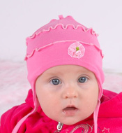 Czapka z różą -lila-róż