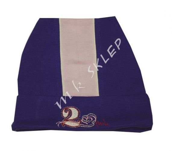 Czapka bawełniana -niebiesko-fioletowa