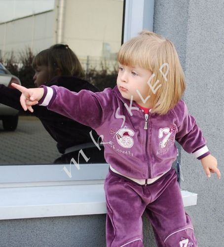 Komplet welur 4 roz.92 śliwkowy