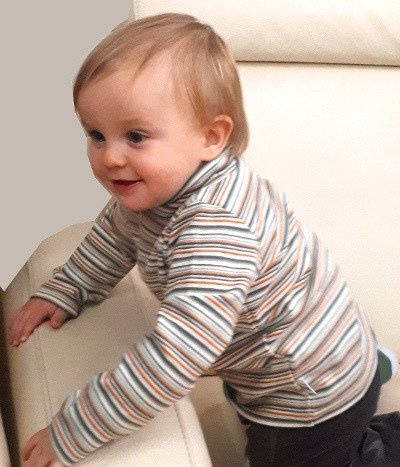 Golf w paski - oliwka zielona