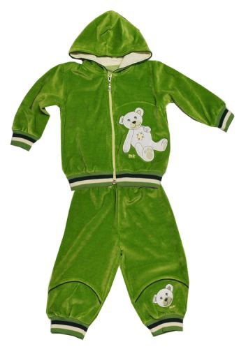 Komplet welur 4 roz.74-80 trawiasty