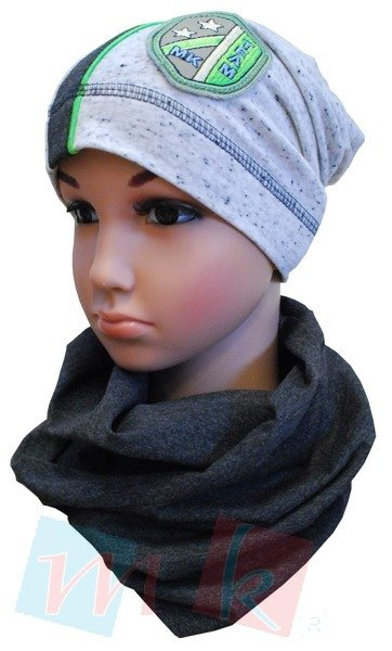 Komplet 'melanż'- czapka+komin