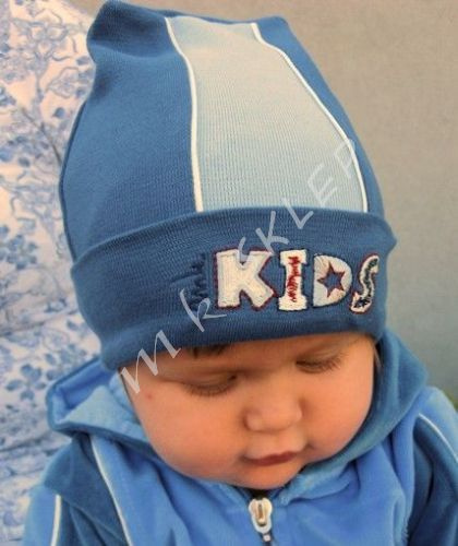 Czapka bawełniana -niebiesko-fioletowa