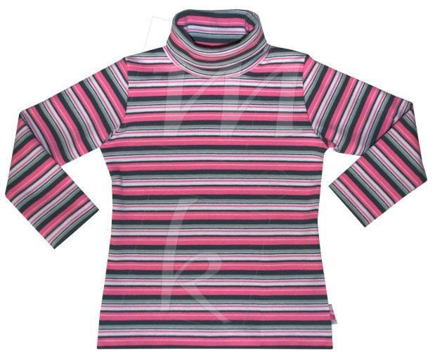 Golf w paski roz.86-122 róż+popiel