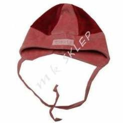 Czapka niemowlęca welurowa -pudrowy róż