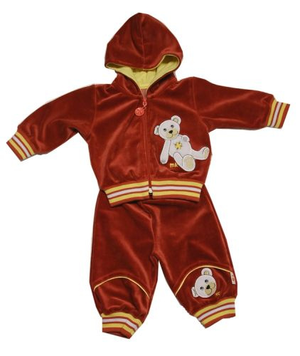 Komplet welur 4 roz.62-86 ceglasty