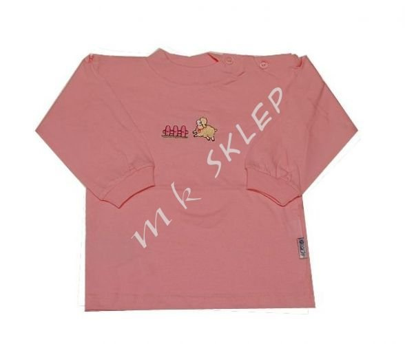 Bluzka z długim rękawem-haft roz.92 jasnoróżowa