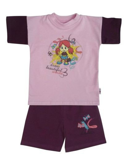 Komplet letni roz..80-104 amarantowy