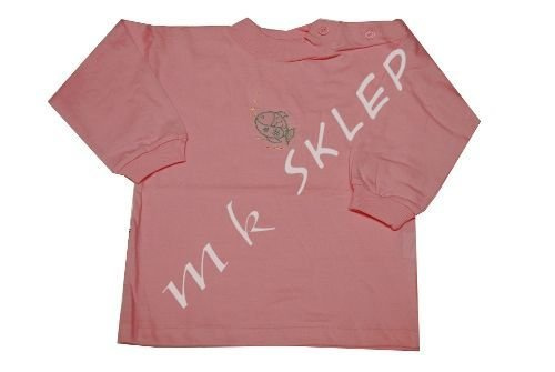 Bluzka z długim rękawem-haft roz.92 jasnoróżowa