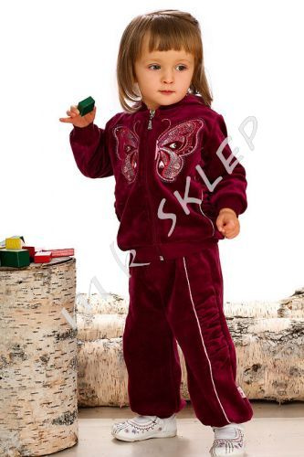 Komplet Motylek roz.62-80 ciemnoróżowy