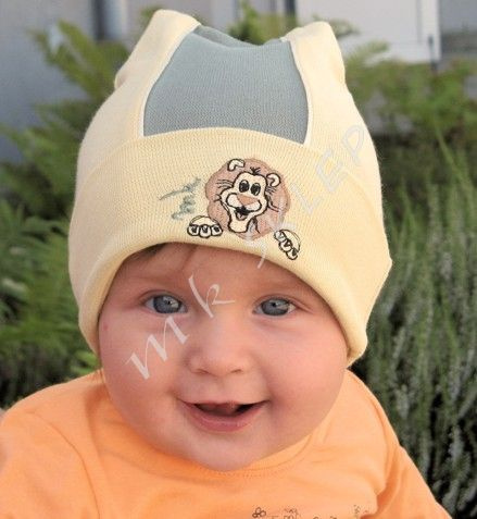 Czapka bawełniana roz.1-3 piaskowa