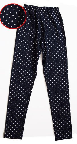 Legginsy- granatowe KROPKI