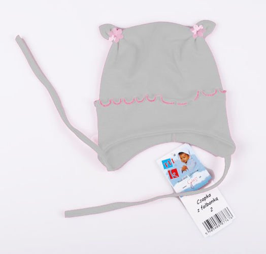 Czapka z falbanką turkusowa