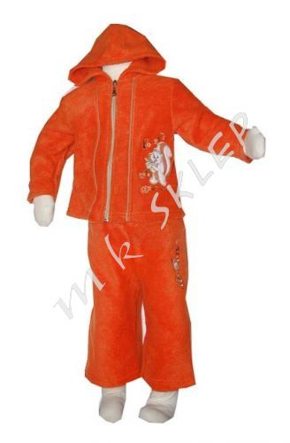 Komplet polarowy z wypustką roz.68,74 ceglasty