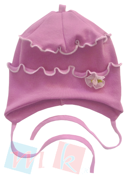 Czapka z różą -lila-róż