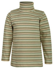 Golf w paski - oliwka zielona