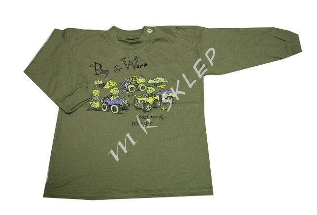 T-shirt z nadrukiem roz.74-86 oliwkowy