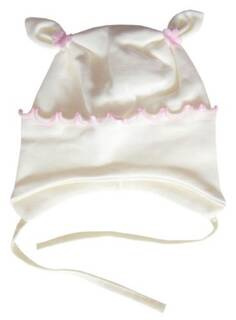 Czapka z falbanką biała