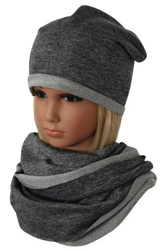 Komplet '3'- czapka+komin -duży