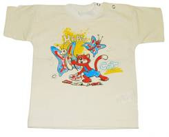 T-shirt z krótkim rękawem- kremowy