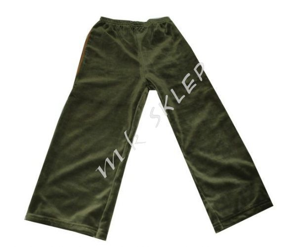 Spodnie welurowe roz.140 ciemnozielone