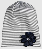 Czapka Dziewczęca biało-czarna
