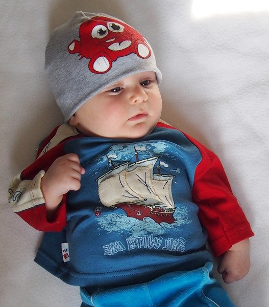 Czapka chłopięca BABY -szara