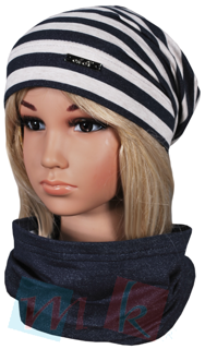 Komplet 'K105'- czapka+komin granatowy