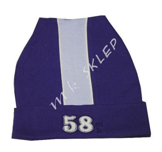 Czapka bawełniana -niebiesko-fioletowa