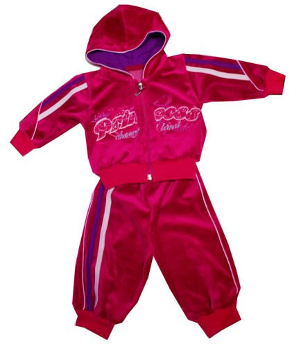 Komplet welur 7 roz.62-86 ciemnoróżowy