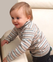 Golf w paski - oliwka zielona