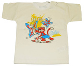 T-shirt z krótkim rękawem- kremowy
