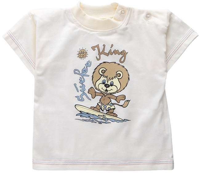T-shirt z krótkim rękawem- kremowy