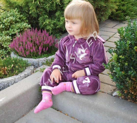 Komplet welur 4 roz.92 śliwkowy