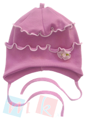 Czapka z różą -lila-róż