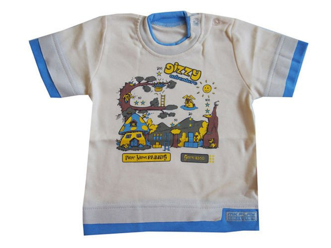 Bluzka Play roz.74-80 kremowa z niebieskim