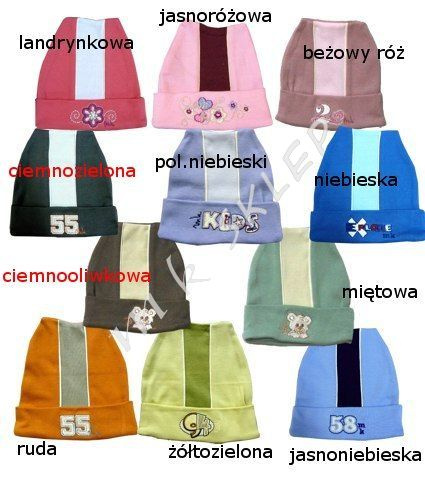 Czapka bawełniana roz.1-3 landrynkowa