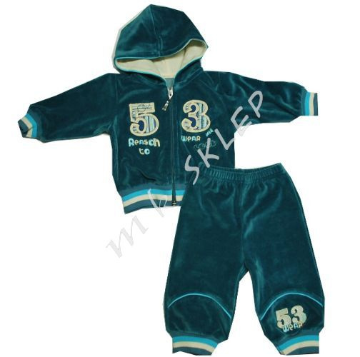 Komplet welur 4 roz.62-86 turkusowy