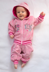 Komplet welur 4-pudrowy róż