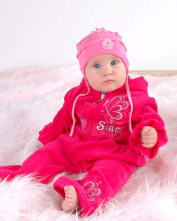 Komplet BabyGirl z kapturem roz.74-104 brzoskwiniowy